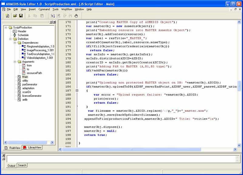 Screenshot of AXMEDIS GRID Content Processing Tools