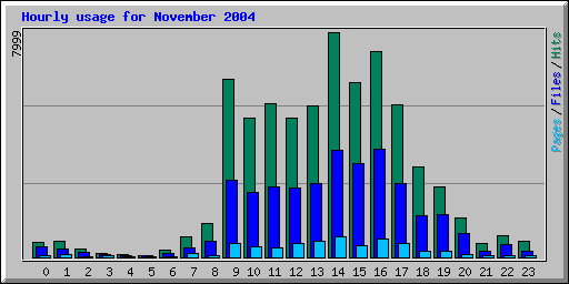 Hourly usage for November 2004