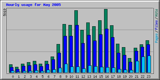 Hourly usage for May 2005