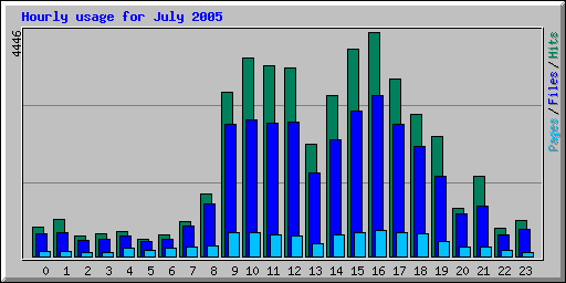 Hourly usage for July 2005