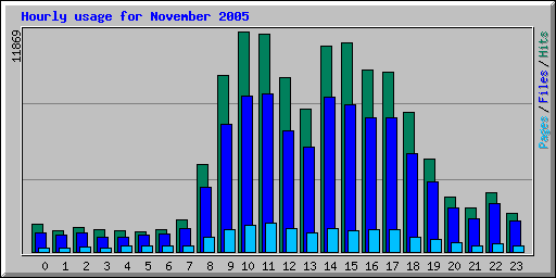 Hourly usage for November 2005