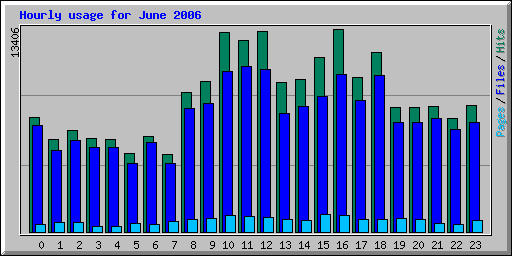 Hourly usage for June 2006