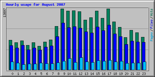 Hourly usage for August 2007