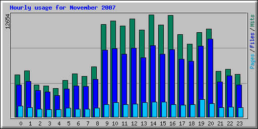 Hourly usage for November 2007